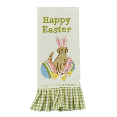 Easter Dog Embroidered Printed Dishtowels - Set of 6 Park Designs - The Fox Decor